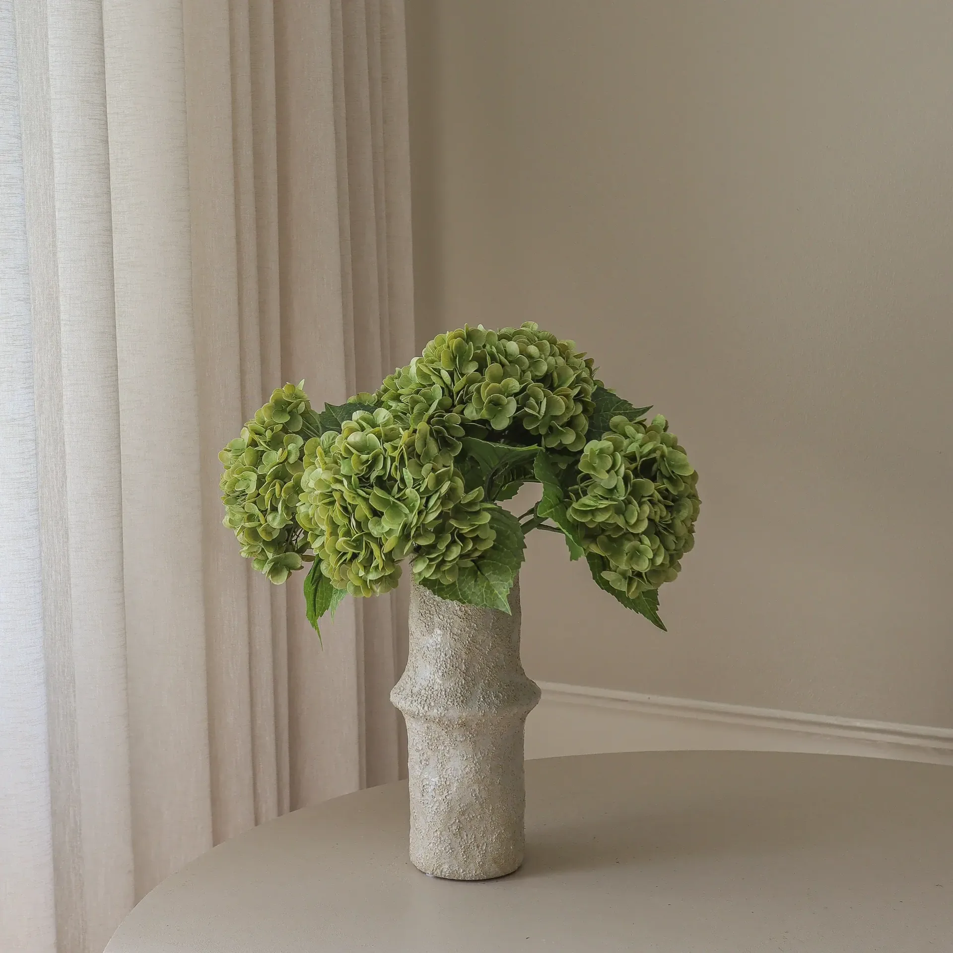 Hydrangea 绣球花 仿真花艺术装置, 苔绿色，51cm，6个 Botané
