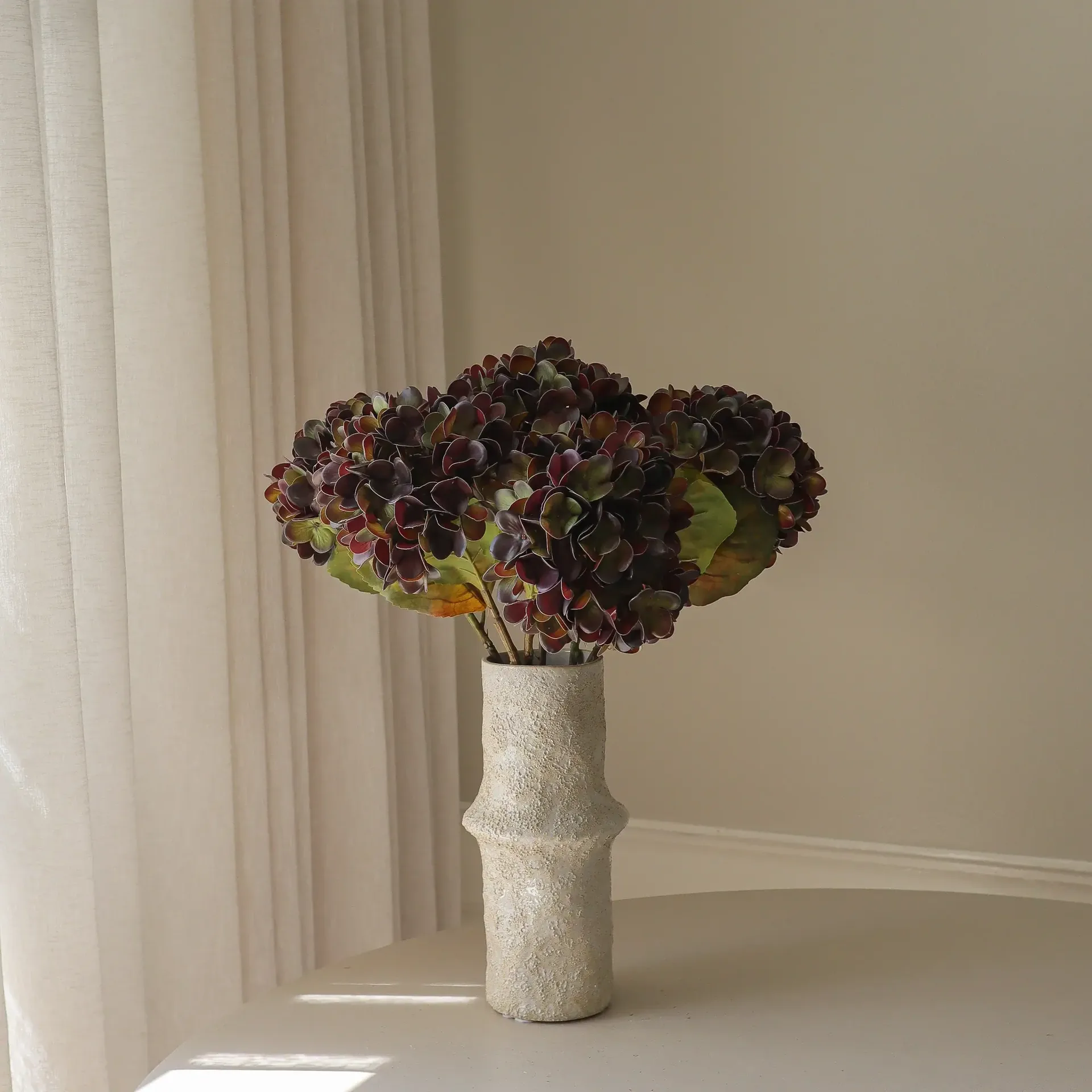 Hydrangea 绣球花 仿真花艺术装置, 柔和紫色，60 cm，6个 Botané