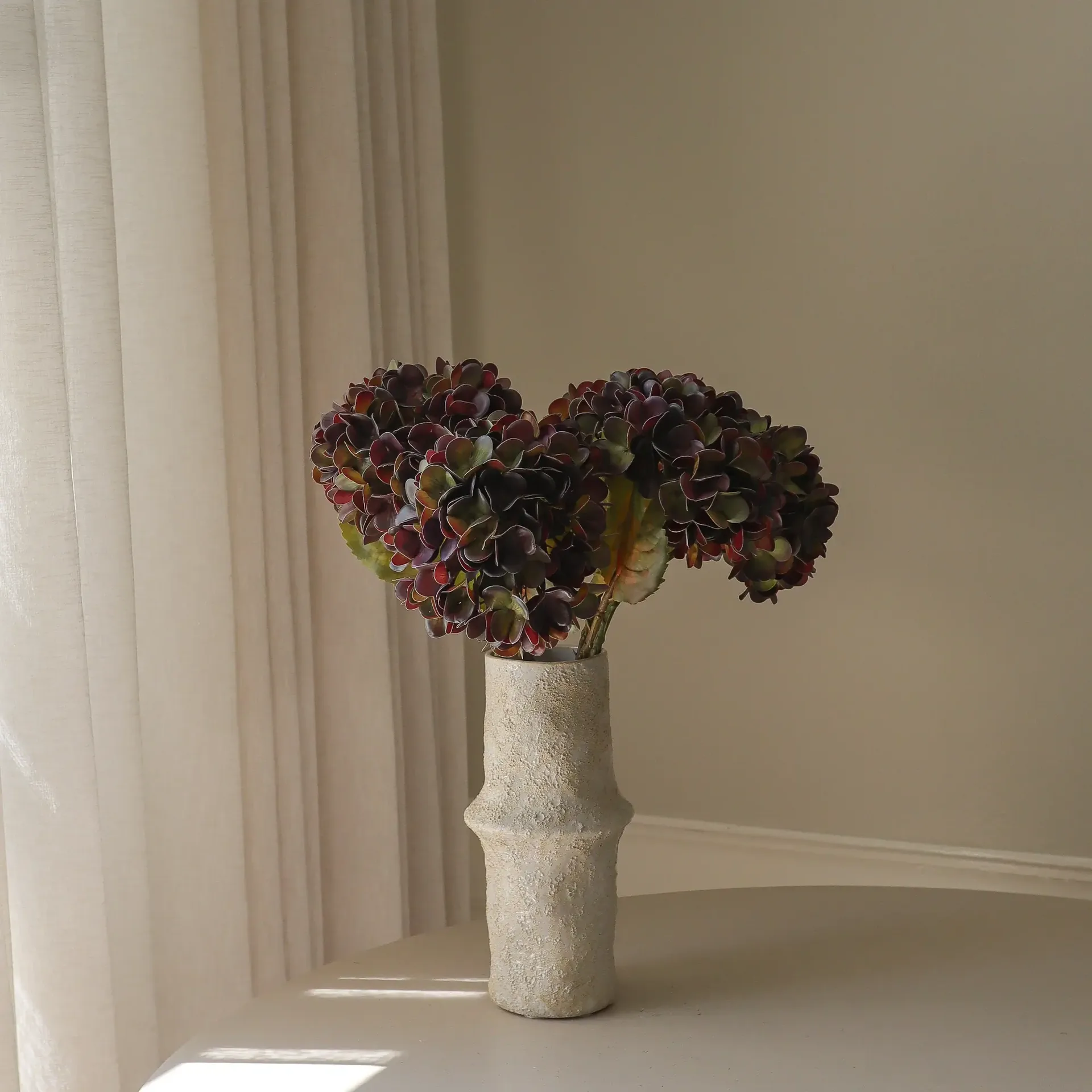 Hydrangea 绣球花 仿真花艺术装置, 柔和紫色，60 cm，6个 Botané