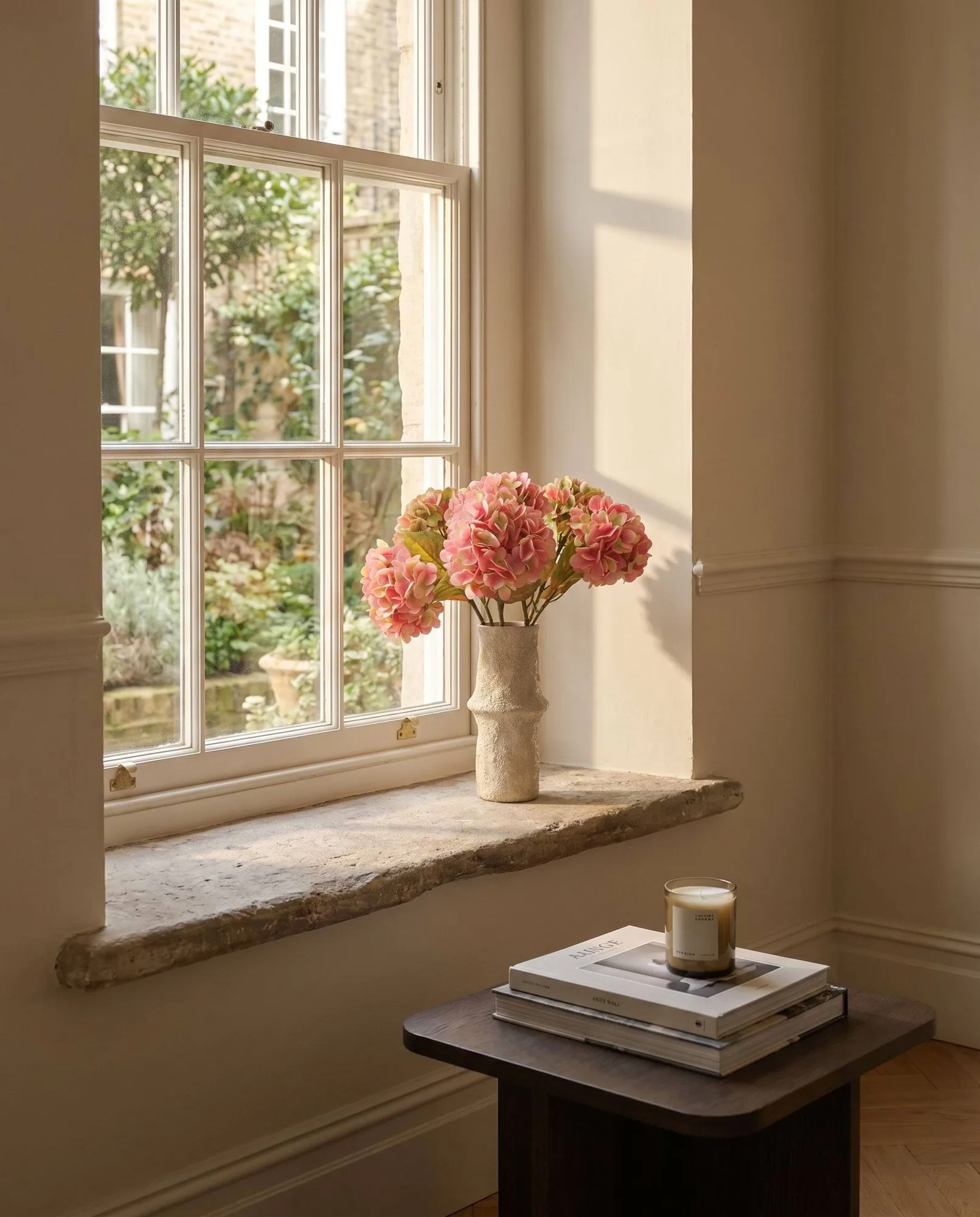 Hydrangea 绣球花 仿真花艺术装置, 柔粉色，60cm，5个 Botané