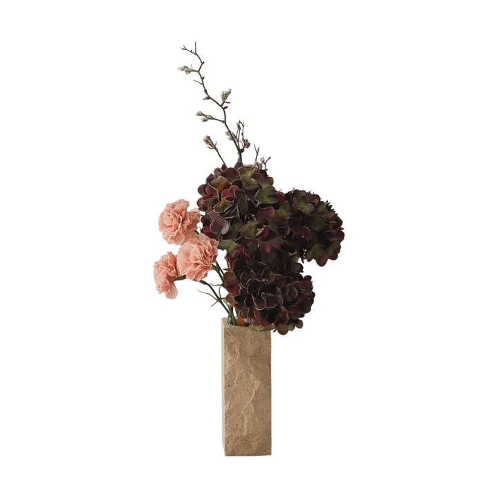 Moody 腮红色 人造花束 - 绣球花、康乃馨、枝条，97cm - Botané