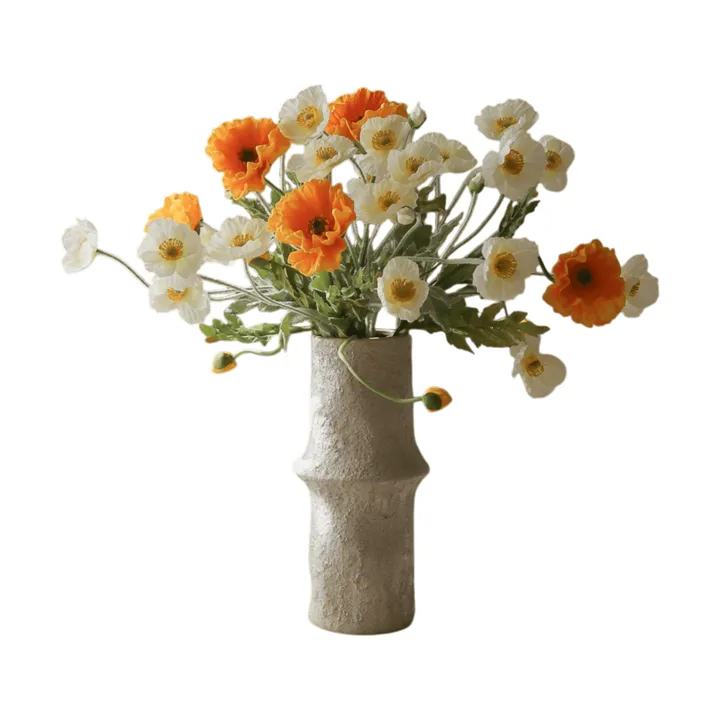 Poppy 虞美人 仿真花艺术装置 - 日光色_白色-橙色 - Botané