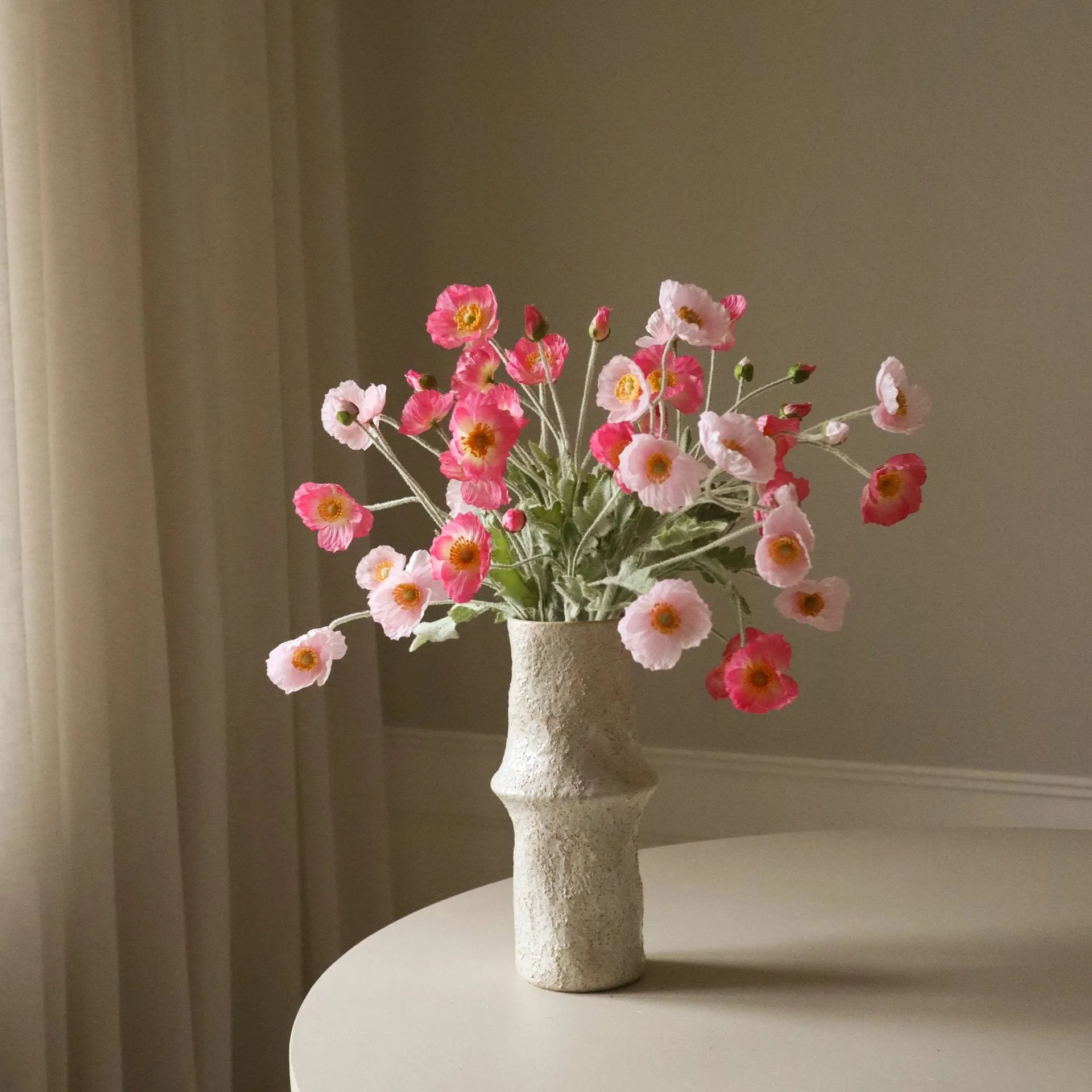 Poppy 虞美人 仿真花艺术装置, 粉色追踪_浅粉色-粉色_10支装 Botané