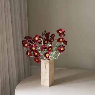 Poppy 虞美人 仿真花艺术装置 - 勃艮第红，56cm，10个 - Botané