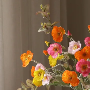 Poppy Spritz 日光虞美人 仿真花艺术装置 - 虞美人-尤加利叶_10支装 - Botané