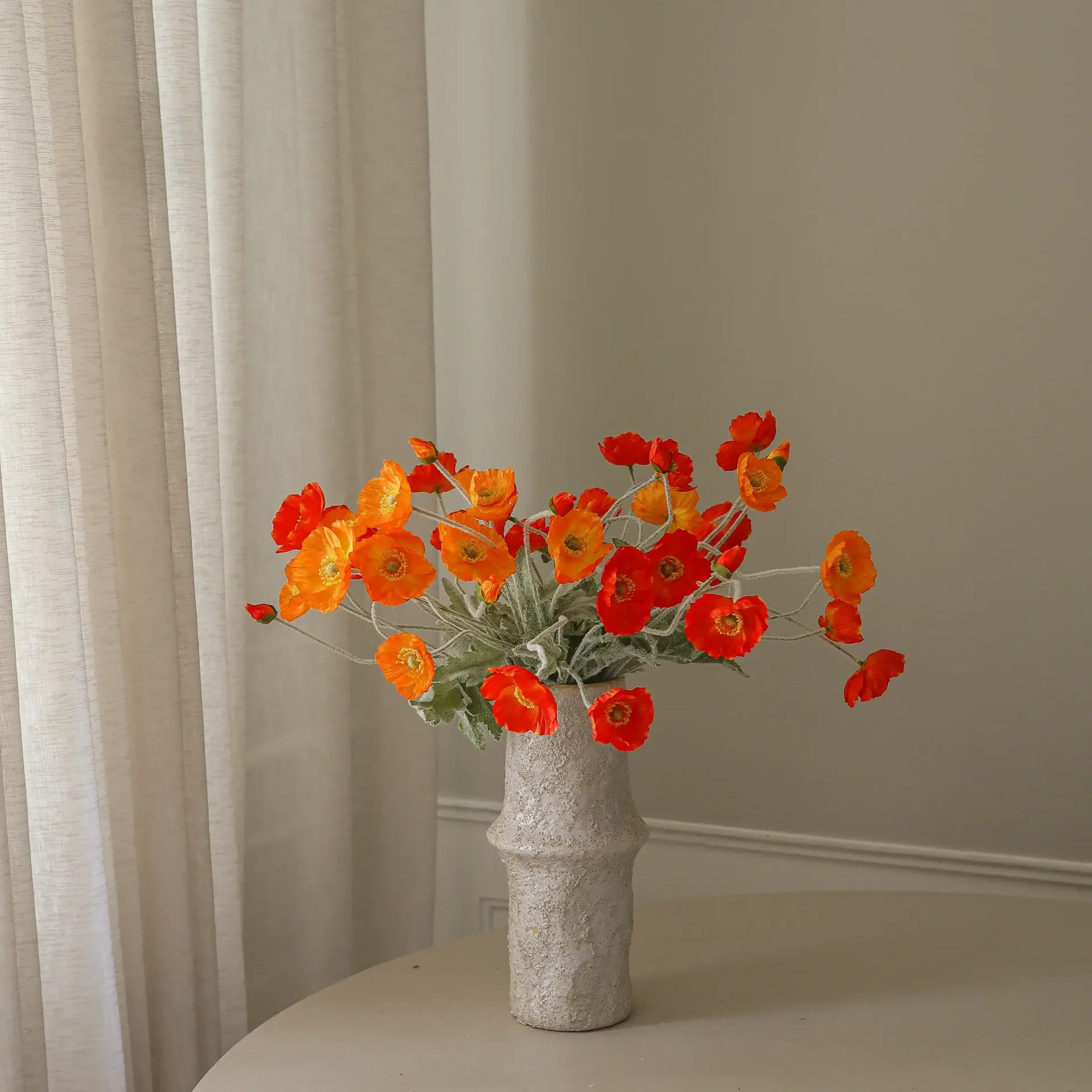 Poppy Sunset 人造花束, 罂粟，56cm，11支 Botané
