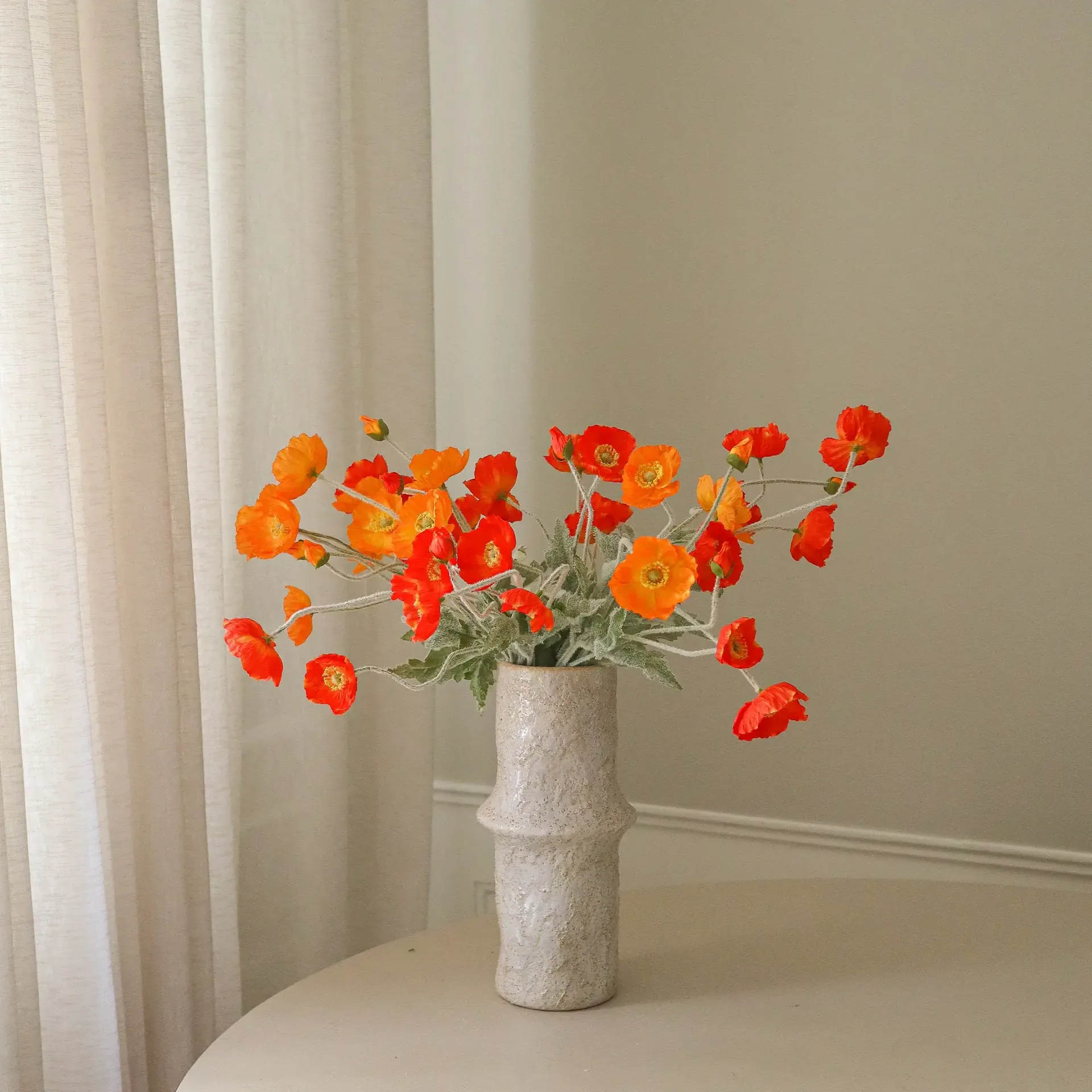 Poppy Sunset 人造花束, 罂粟，56cm，11支 Botané