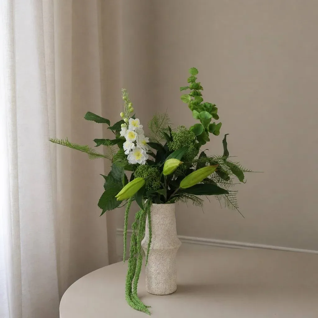 Silent Meadow 北欧夏至 仿真花艺术装置, 飞燕草-百合-苋花-尤加利叶-蕨类_6支装 Botané