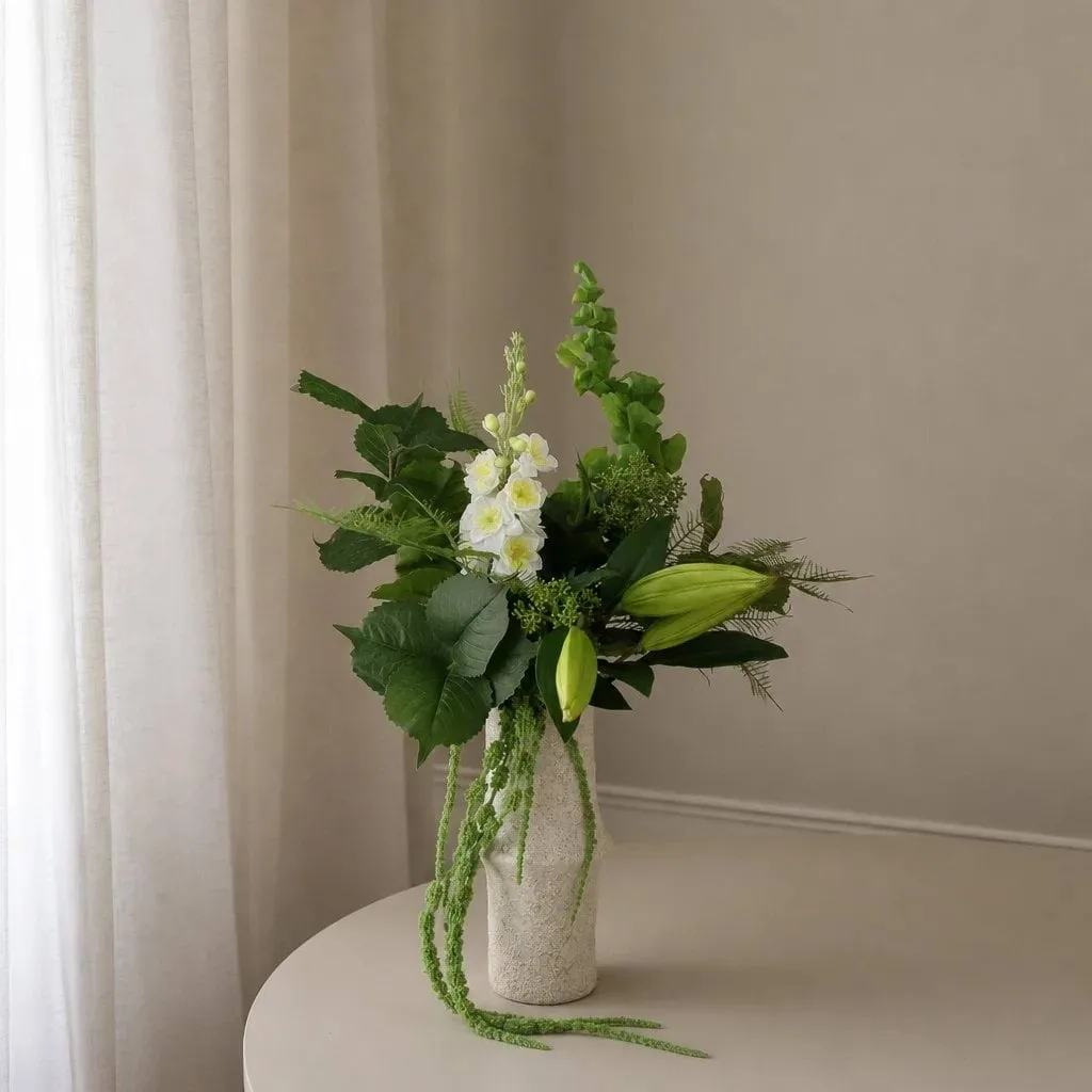 Silent Meadow 北欧夏至 仿真花艺术装置, 飞燕草-百合-苋花-尤加利叶-蕨类_6支装 Botané