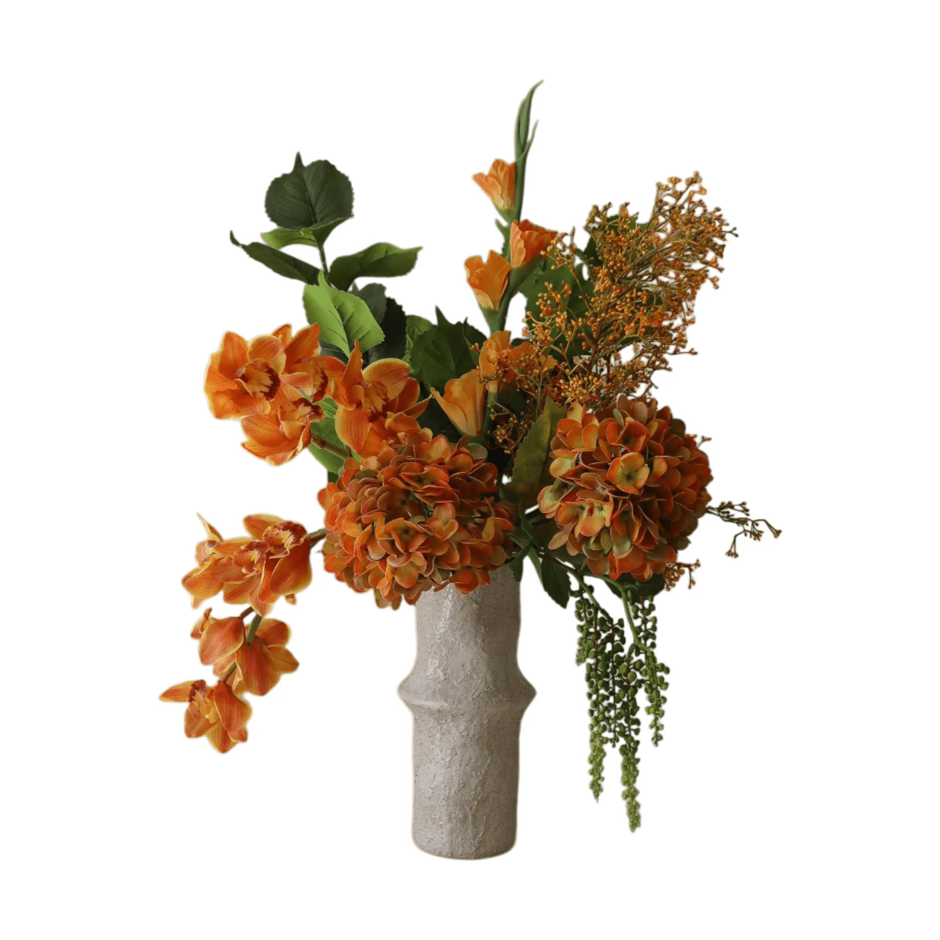 The Orangery 人造花束, 大花蕙兰-剑兰-绣球花，85cm，10件 Botané