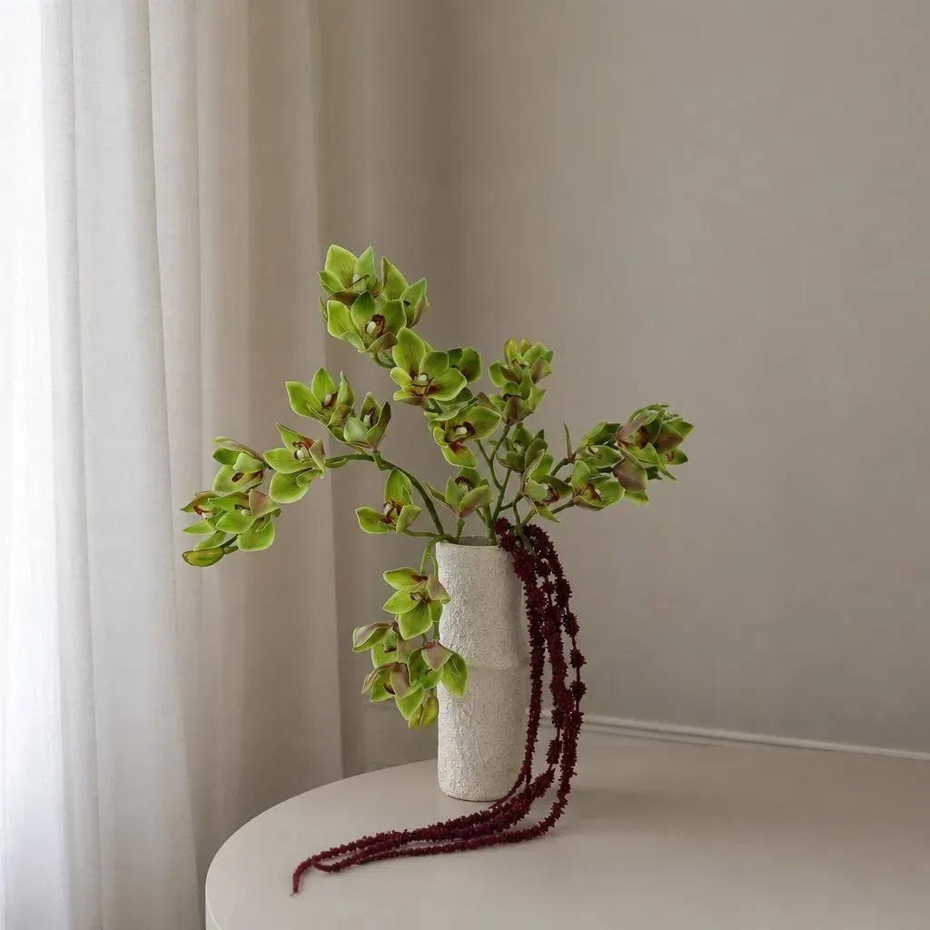 Velvet Vine 绿野幽兰 仿真花艺术装置, 兰花-苋花_6支装 Botané