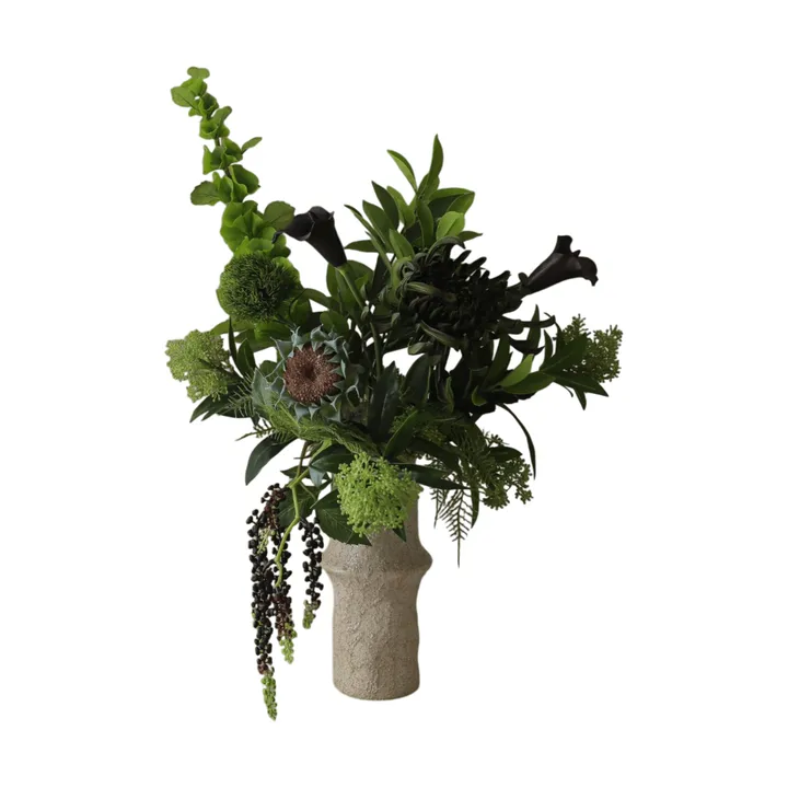 Verdant Noir 人造花束 - 马蹄莲—蜘蛛菊—秋向日葵，92cm，13支 - Botané