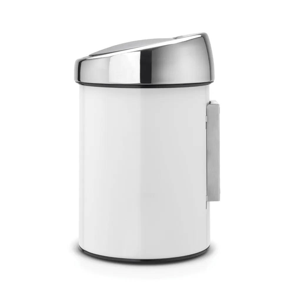 壁挂式触控垃圾桶带塑料内桶 3 L, 白色 Brabantia