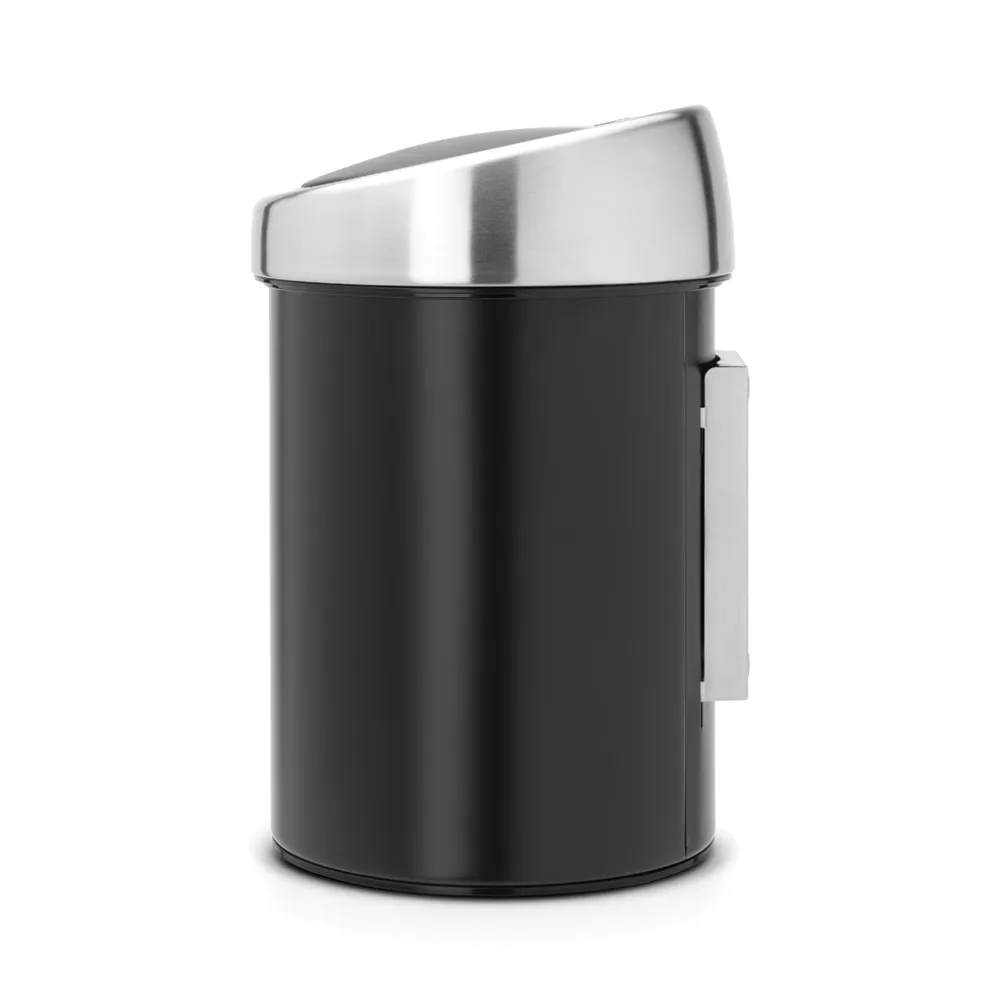 壁挂式触控垃圾桶带塑料内桶 3 L, 黑色 Brabantia