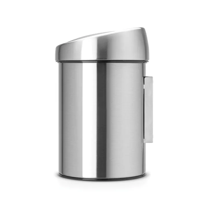 壁挂式触控垃圾桶带塑料内桶 3 L - 拉丝钢色 - Brabantia