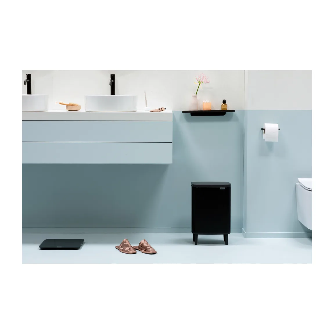 Bo 高款废纸篓12L, 哑光黑色 Brabantia