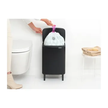 Bo 高款废纸篓12L - 哑光黑色 - Brabantia