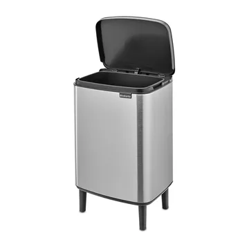 Bo 高款废纸篓12L - 拉丝钢材_哑光 - Brabantia