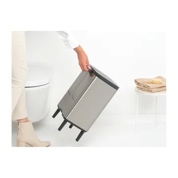 Bo 高款废纸篓12L - 拉丝钢材_哑光 - Brabantia