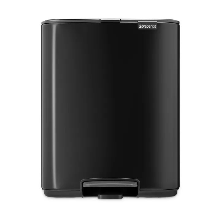 Bo 北欧风格脚踏式垃圾桶12L - 哑光黑色 - Brabantia