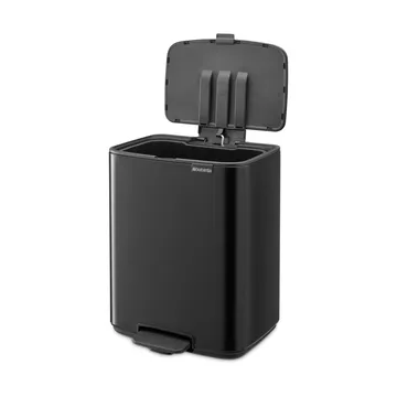 Bo 北欧风格脚踏式垃圾桶12L - 哑光黑色 - Brabantia