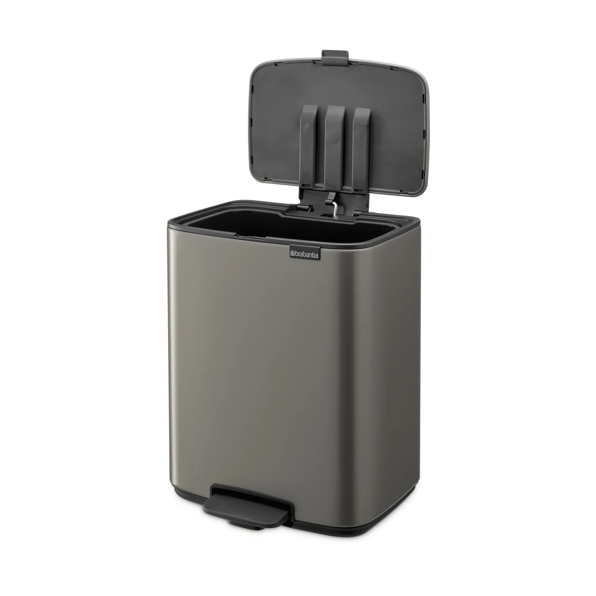 Bo 北欧风格脚踏式垃圾桶12L, 铂金色 Brabantia