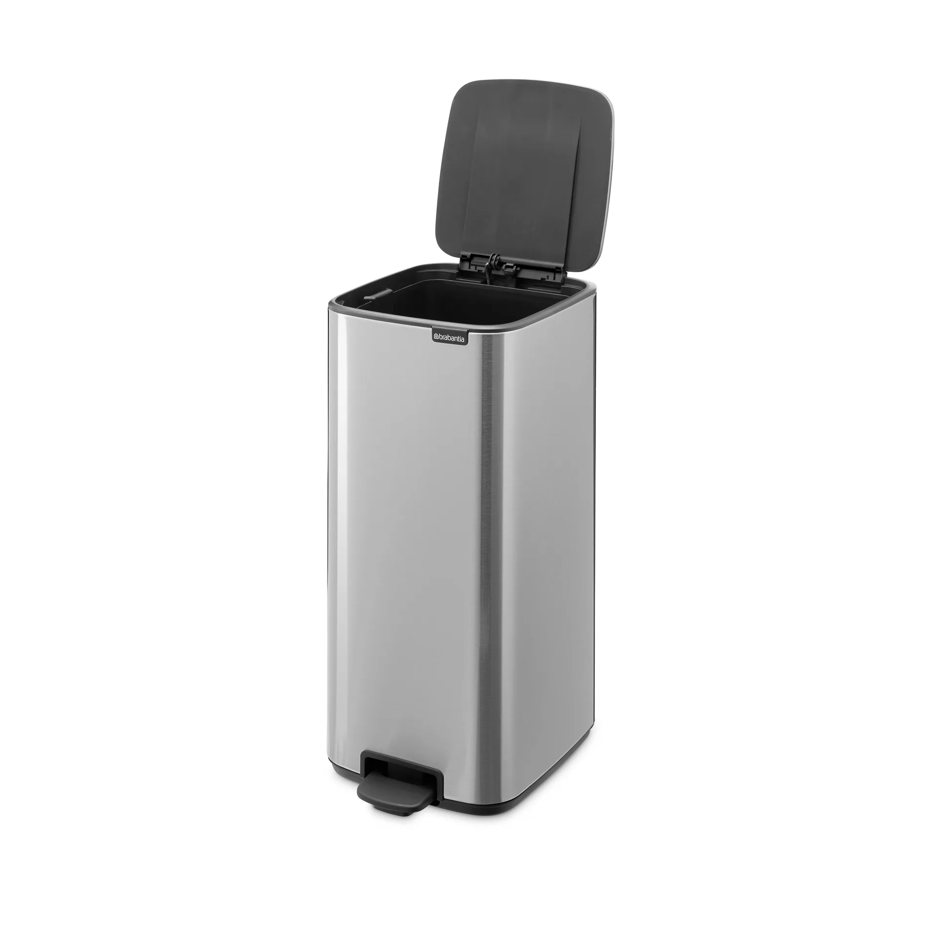 Bo 北欧风格脚踏式垃圾桶30L, 哑光防指纹钢色 Brabantia