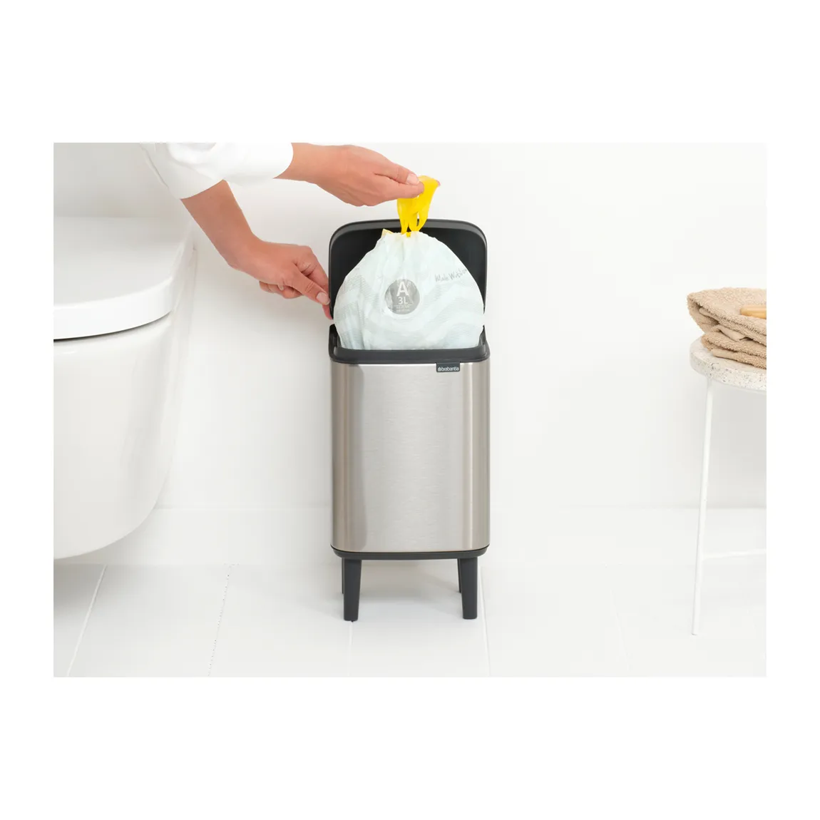 Bo 高款废纸篓4L, 拉丝钢材_哑光 Brabantia