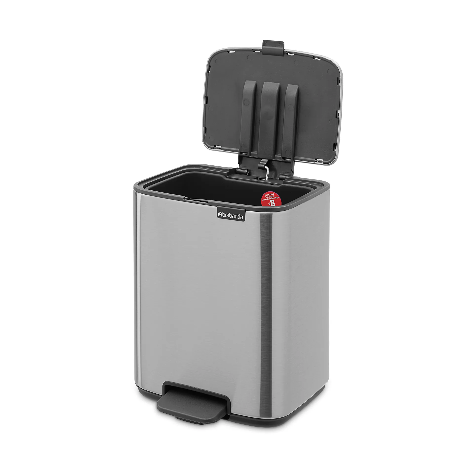 Bo 北欧风格脚踏式垃圾桶7L, 哑光防指纹钢色 Brabantia