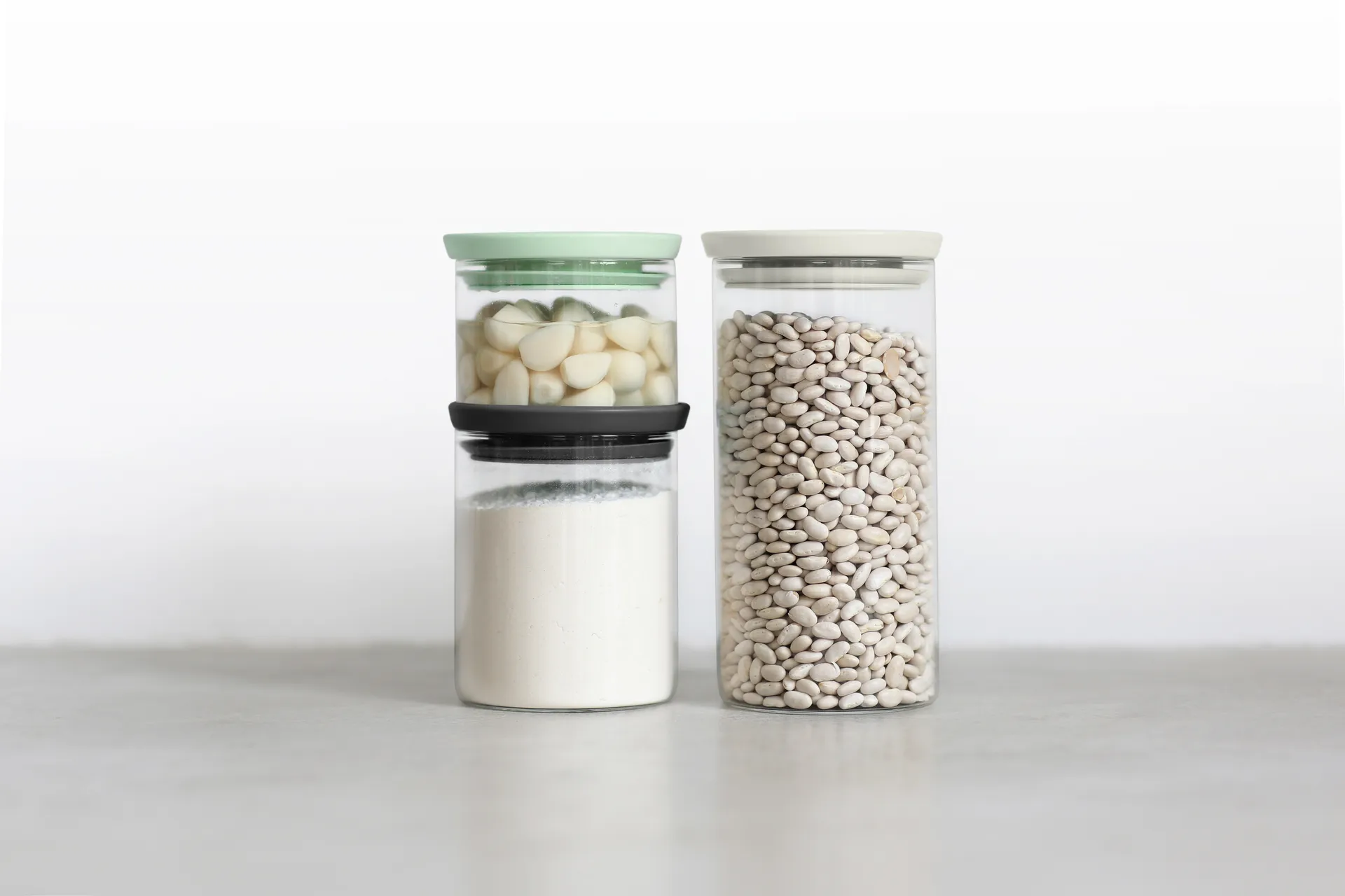 Brabantia 玻璃罐3件装, 黑色_灰色_绿色 Brabantia