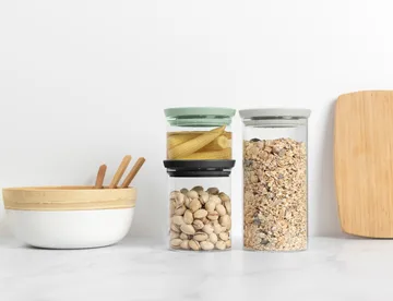 Brabantia 玻璃罐3件装 - 黑色_灰色_绿色 - Brabantia