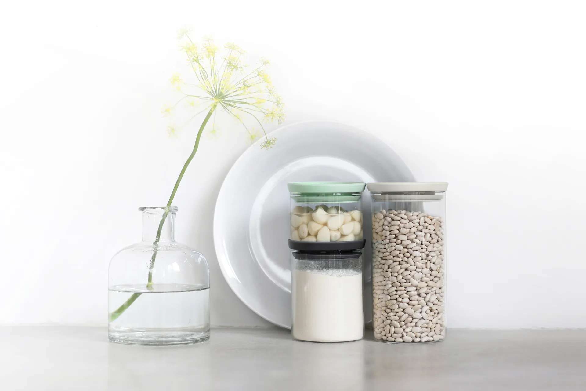 Brabantia 玻璃罐3件装, 黑色_灰色_绿色 Brabantia