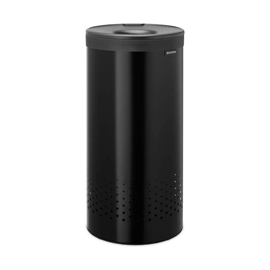 Brabantia 带塑料盖洗衣篮 35升, 哑光黑 Brabantia
