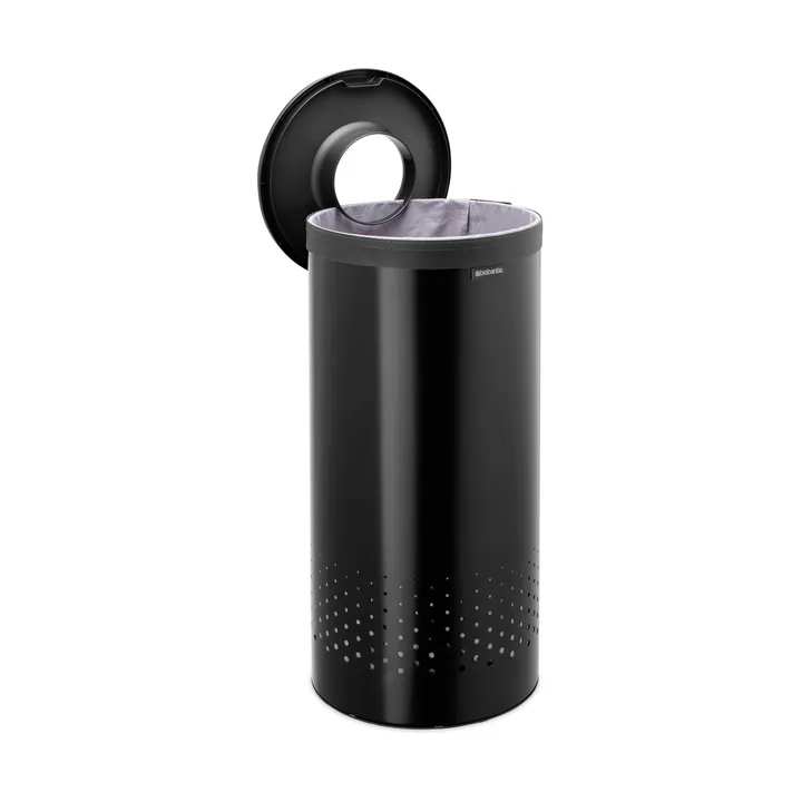 Brabantia 带塑料盖洗衣篮 35升 - 哑光黑 - Brabantia