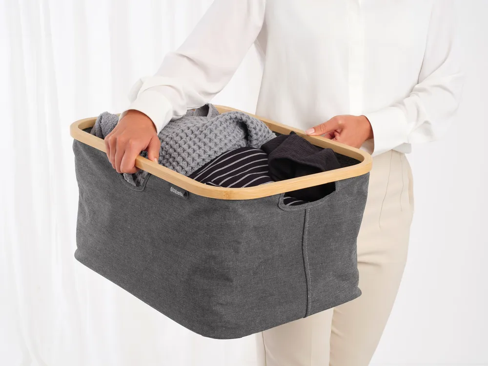 Brabantia 可折叠洗衣篮 40升, 胡椒黑 Brabantia