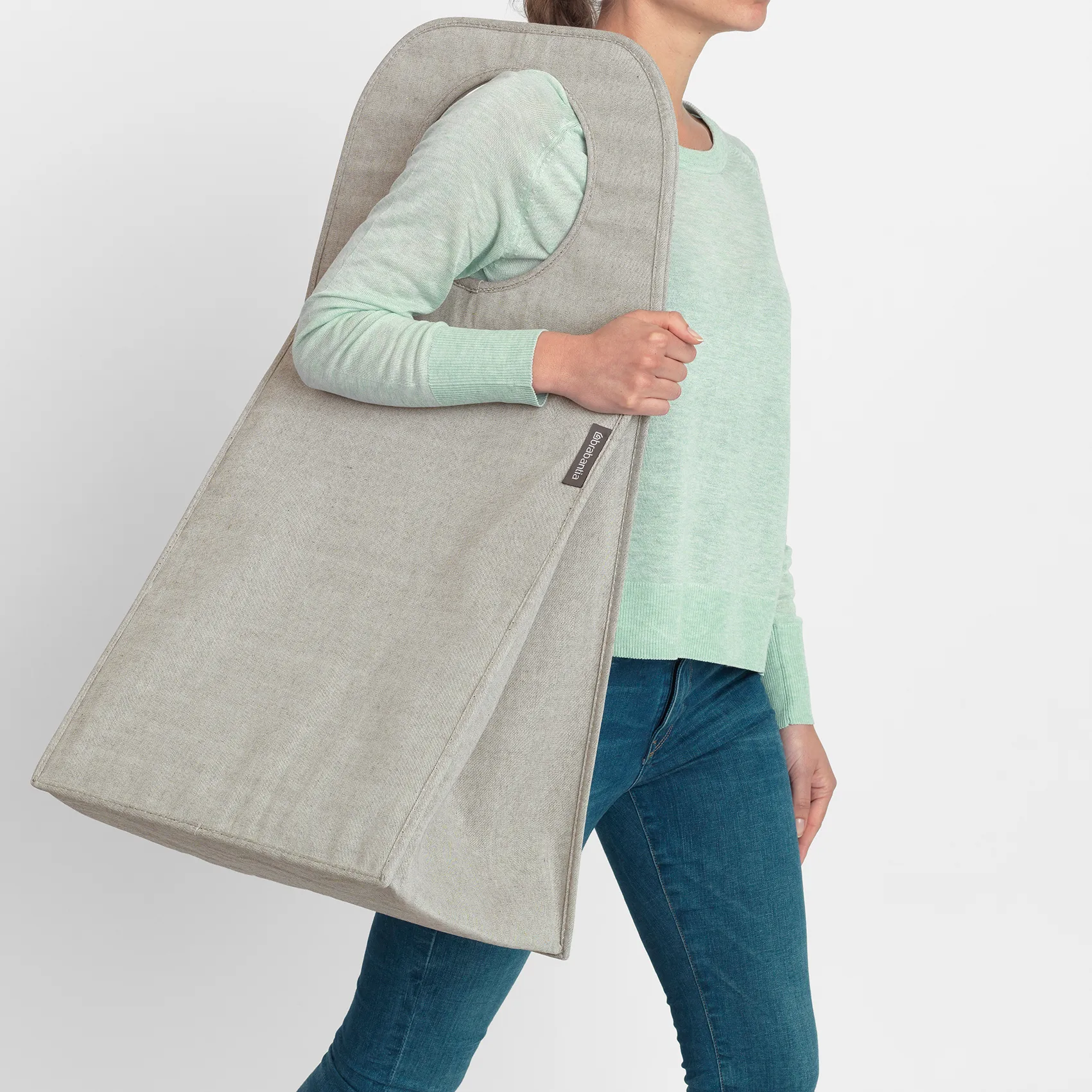 Brabantia 布艺长方形洗衣袋 55升, 浅灰色 Brabantia