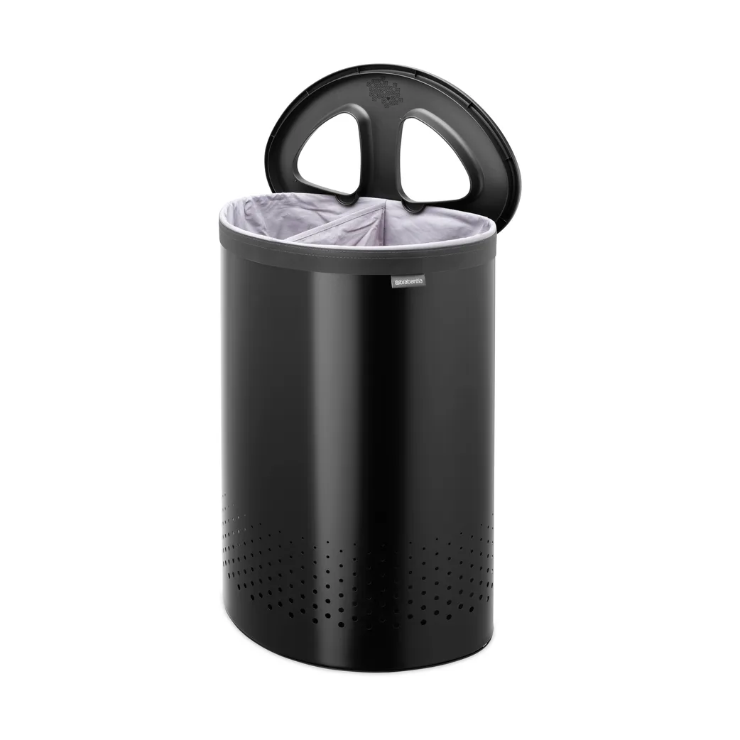 Brabantia 分类洗衣篮 55升, 哑光黑 Brabantia