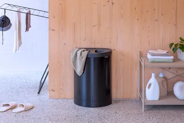 Brabantia 分类洗衣篮 55升 - 哑光黑 - Brabantia