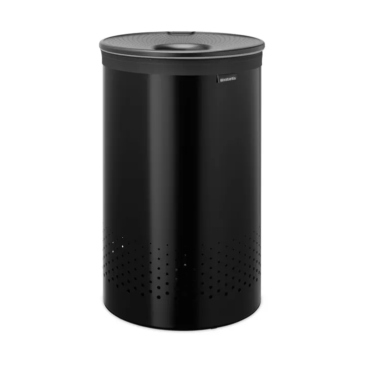 Brabantia 塑料盖洗衣篮 60升 - 哑光黑 - Brabantia