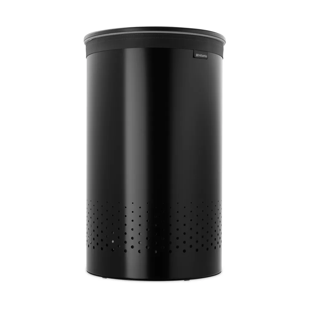 Brabantia 塑料盖洗衣篮 60升, 哑光黑 Brabantia