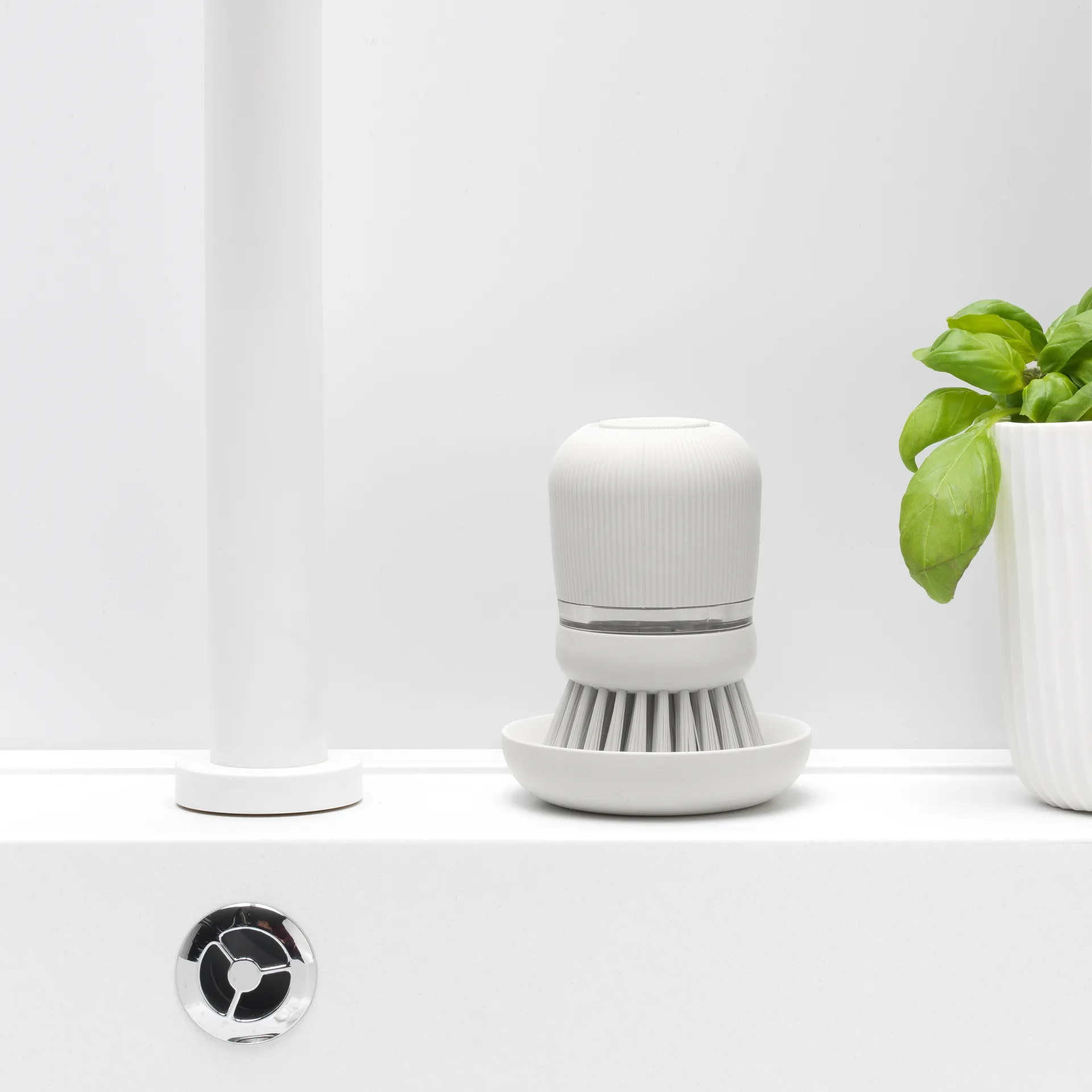 Brabantia dish soap holder with dish brush, light 灰色 Brabantia