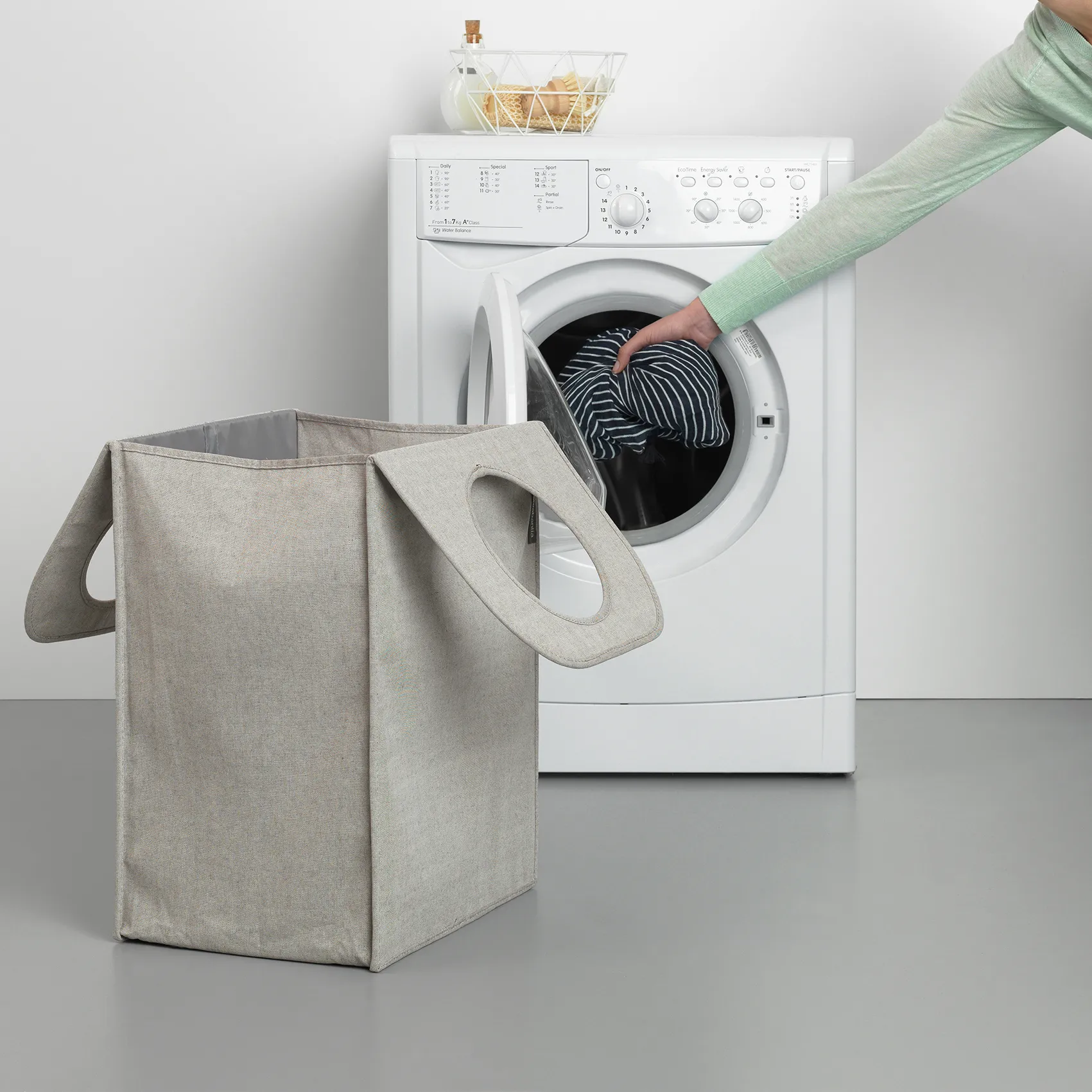 Brabantia laundry bag fabric rectangular 55 liters, light 灰色 Brabantia