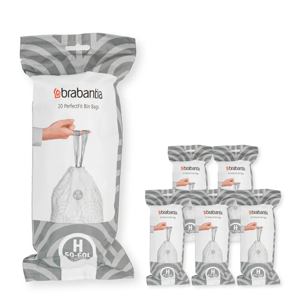 Brabantia PerfectFit 垃圾袋 120只, H款_50-60L Brabantia