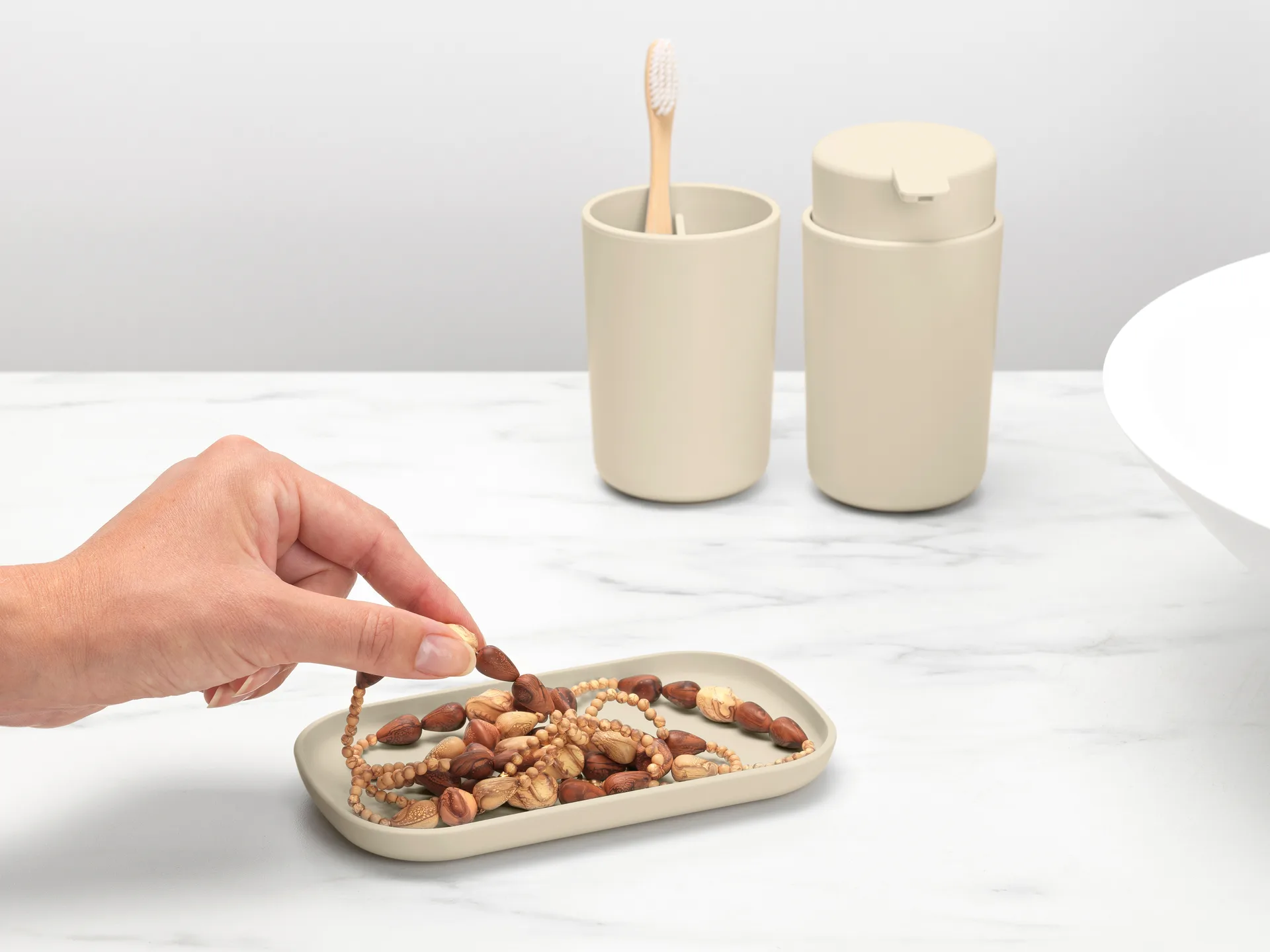Brabantia ReNew 水槽收纳架 3件装, 柔和米色 Brabantia