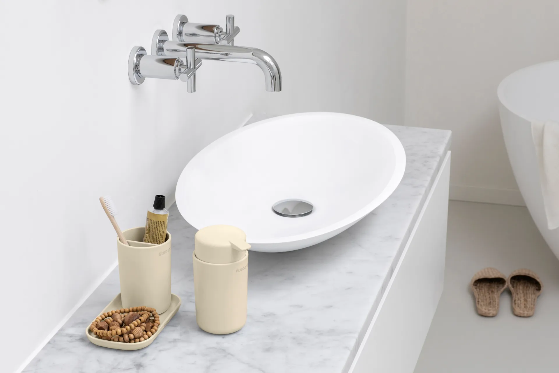 Brabantia ReNew 水槽收纳架 3件装, 柔和米色 Brabantia