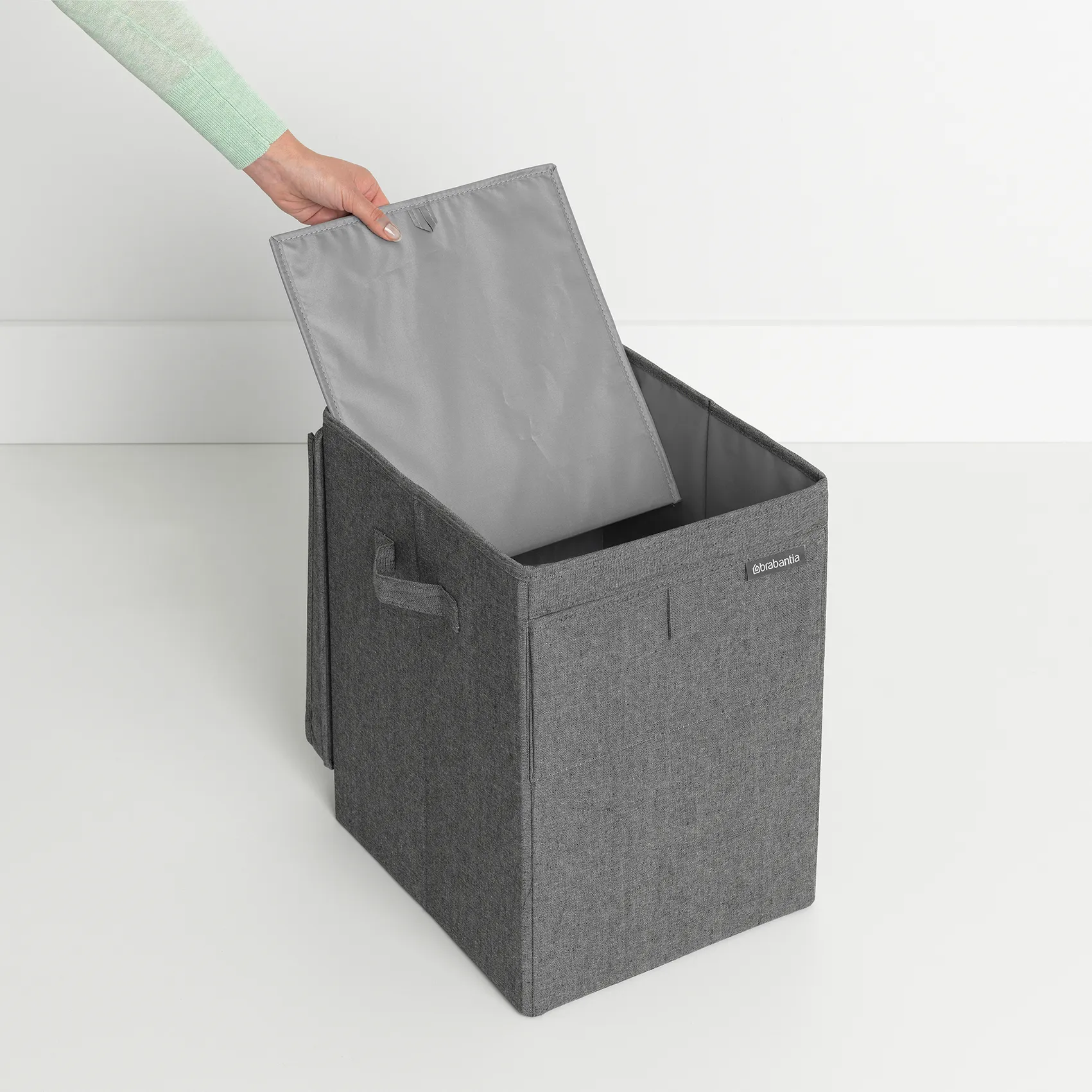 Brabantia stackable laundry basket 35 l., dark 灰色 Brabantia