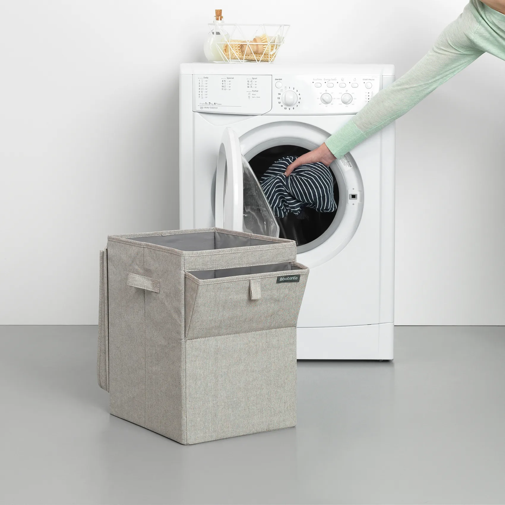 Brabantia stackable laundry basket 35 l., light 灰色 Brabantia
