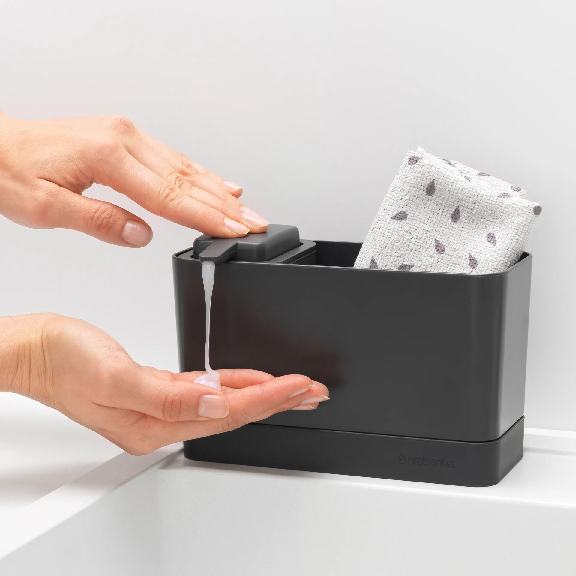 Brabantia 带皂液器厨房水槽收纳架, 深灰色 Brabantia