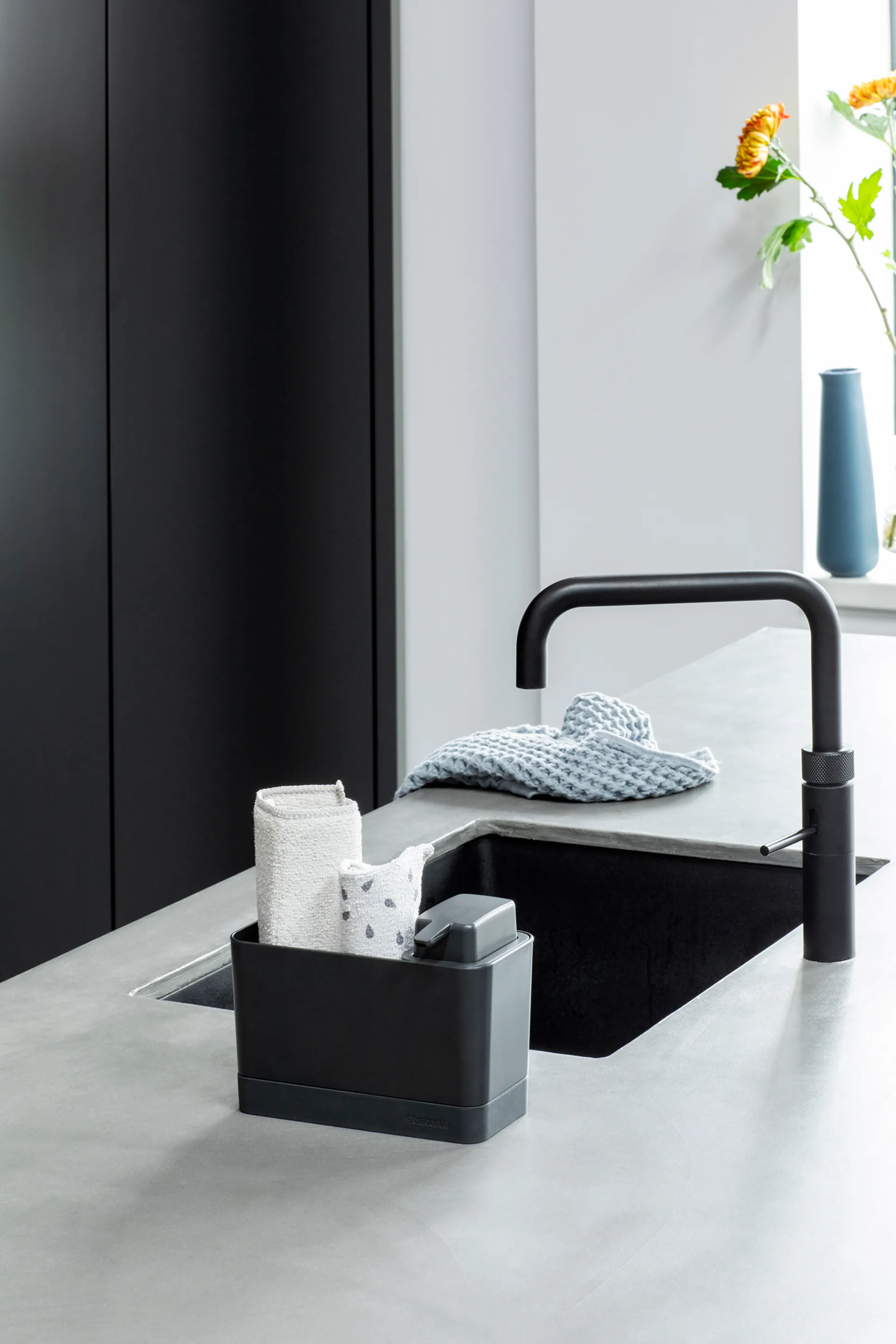 Brabantia 带皂液器厨房水槽收纳架, 深灰色 Brabantia