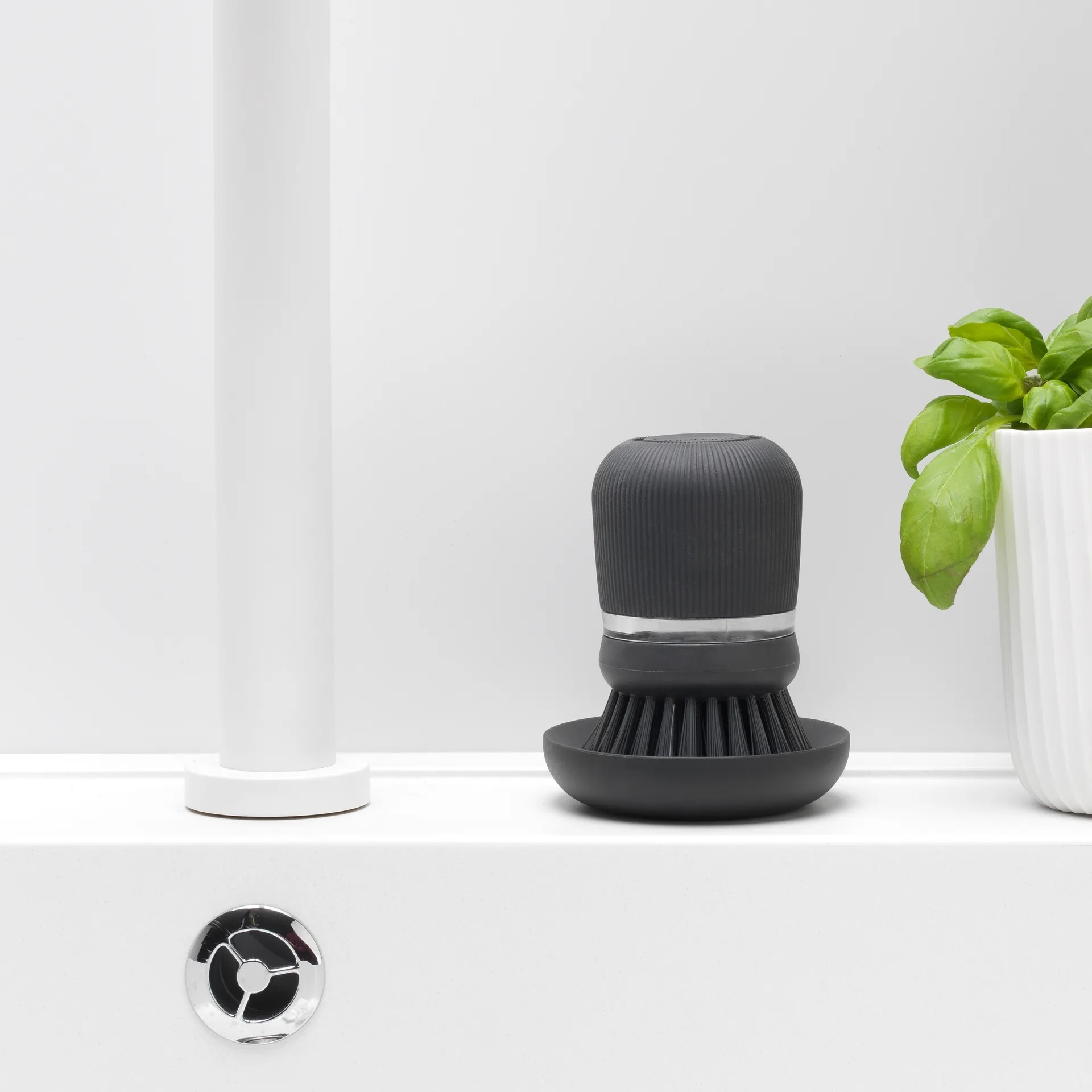 Brabantia 洗洁精架+锅刷套装, 深灰色 Brabantia